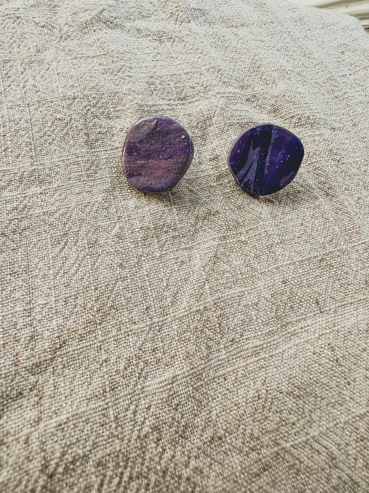 Purple Marble Studs